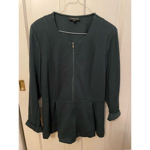 Green peplum blazer